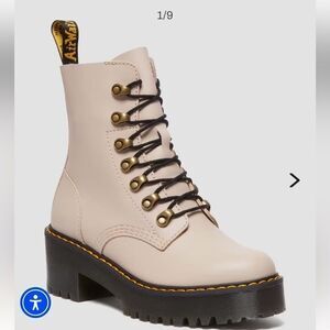 Dr. Martens LEONA WOMEN'S SENDAL LEATHER HEELED BOOTS vintage taupe